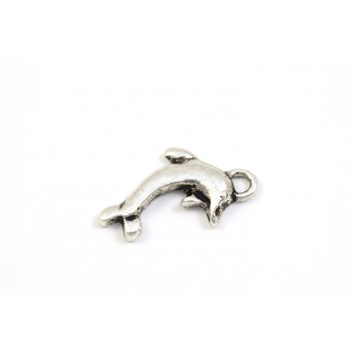 DOLPHIN CHARM 16X12MM ANTIQUE SILVER 